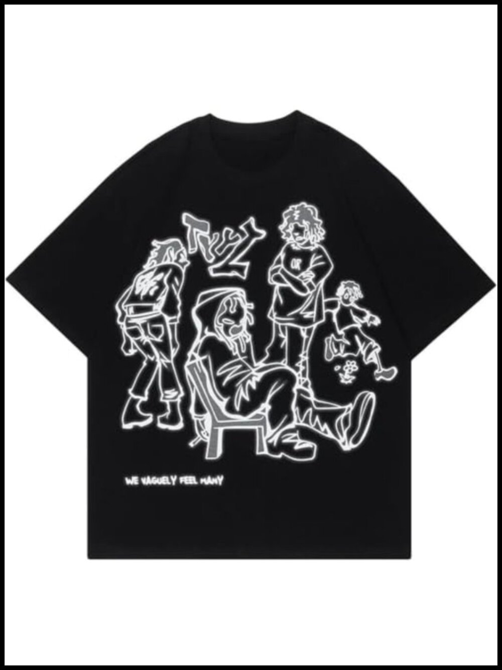 Oversized Graphic Tees Men Vintage Y2K Streetwear Harajuku T-Shirts